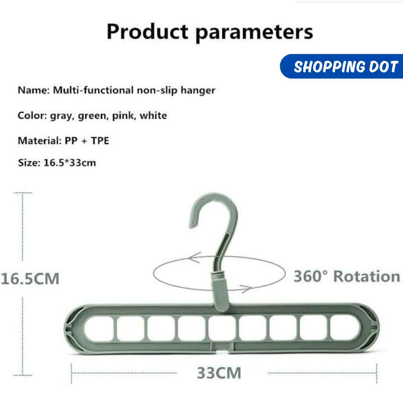 3x Multi-Functional Non-Slip Hanger for Efficient Closet Organization - Space-Saving 360° Rotating Hook