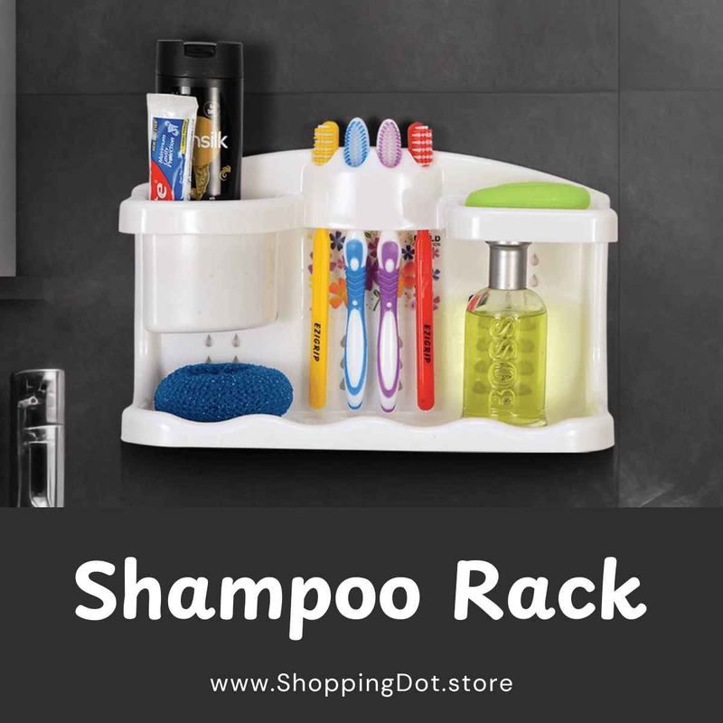 Multi-Functional Wall-Mounted Shampoo Organizer for Efficient Bathroom Storage