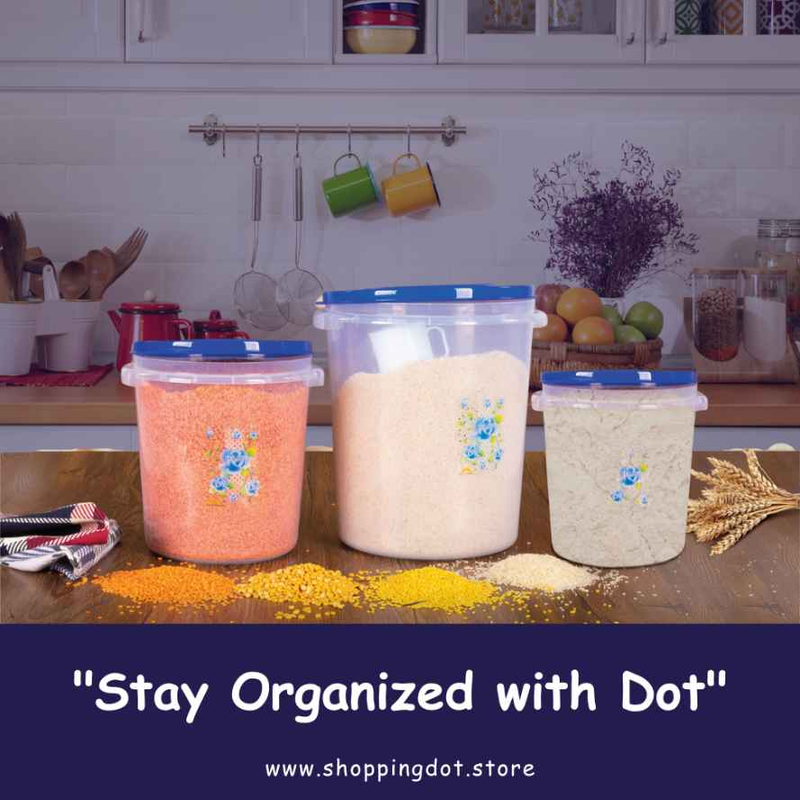 Airtight Storage Jars for Kitchen - Set of 3 for Fresh Pantry Organization