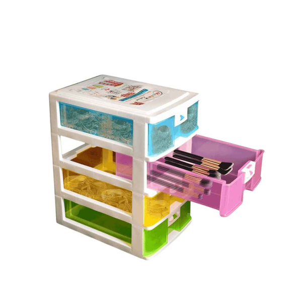 Multicolor Plastic Storage Drawer Organizer - Compact & Stylish